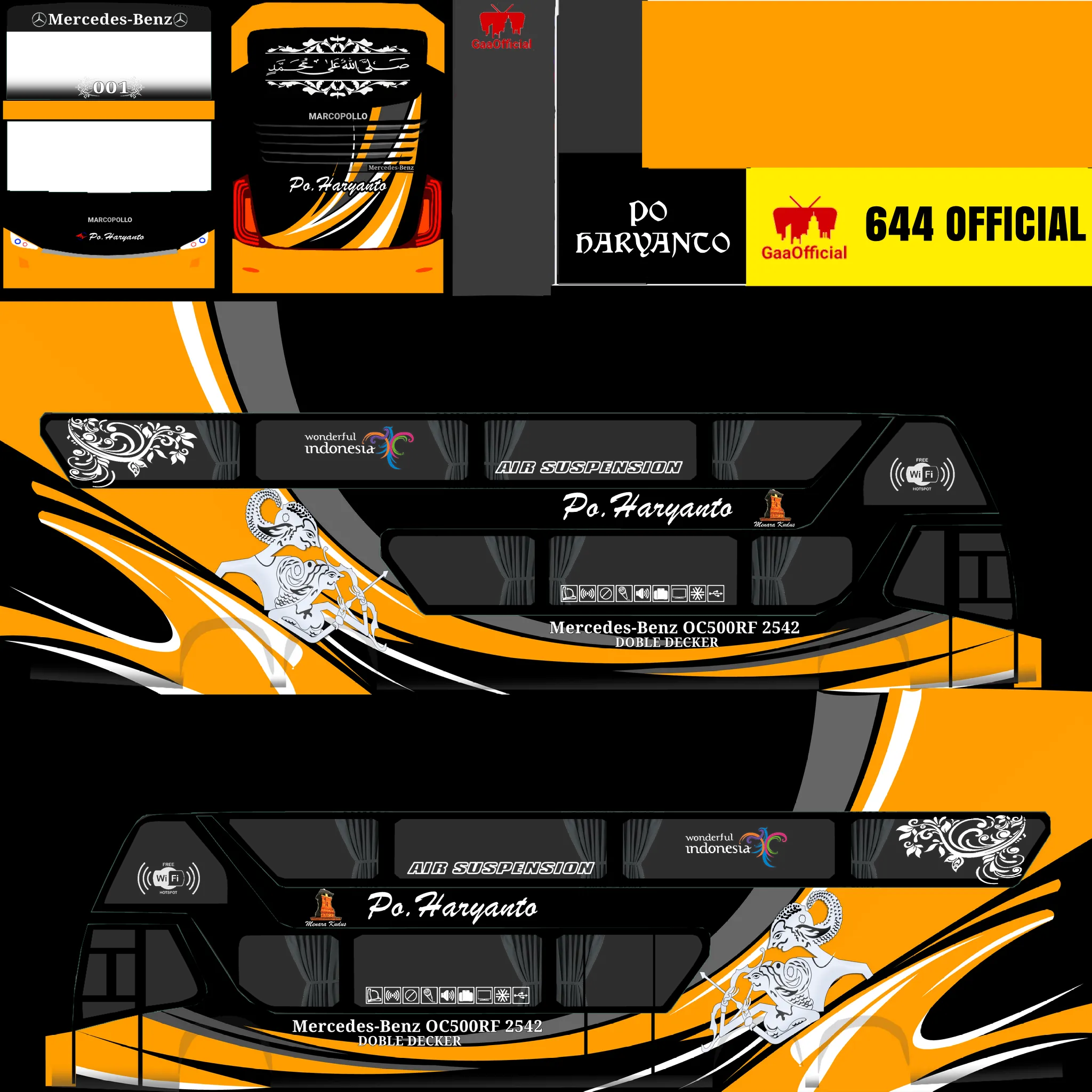 Kumpulan Livery Bussid PO Haryanto Keren Banget Lengkap 9 livery bussid po haryanto