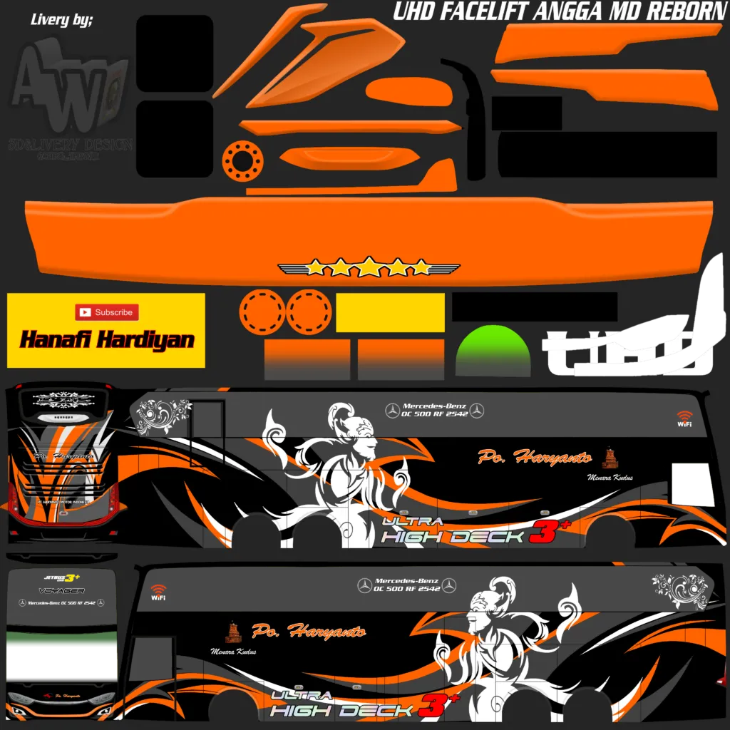 Kumpulan Livery Bussid PO Haryanto Keren Banget Lengkap 7 livery bussid po haryanto