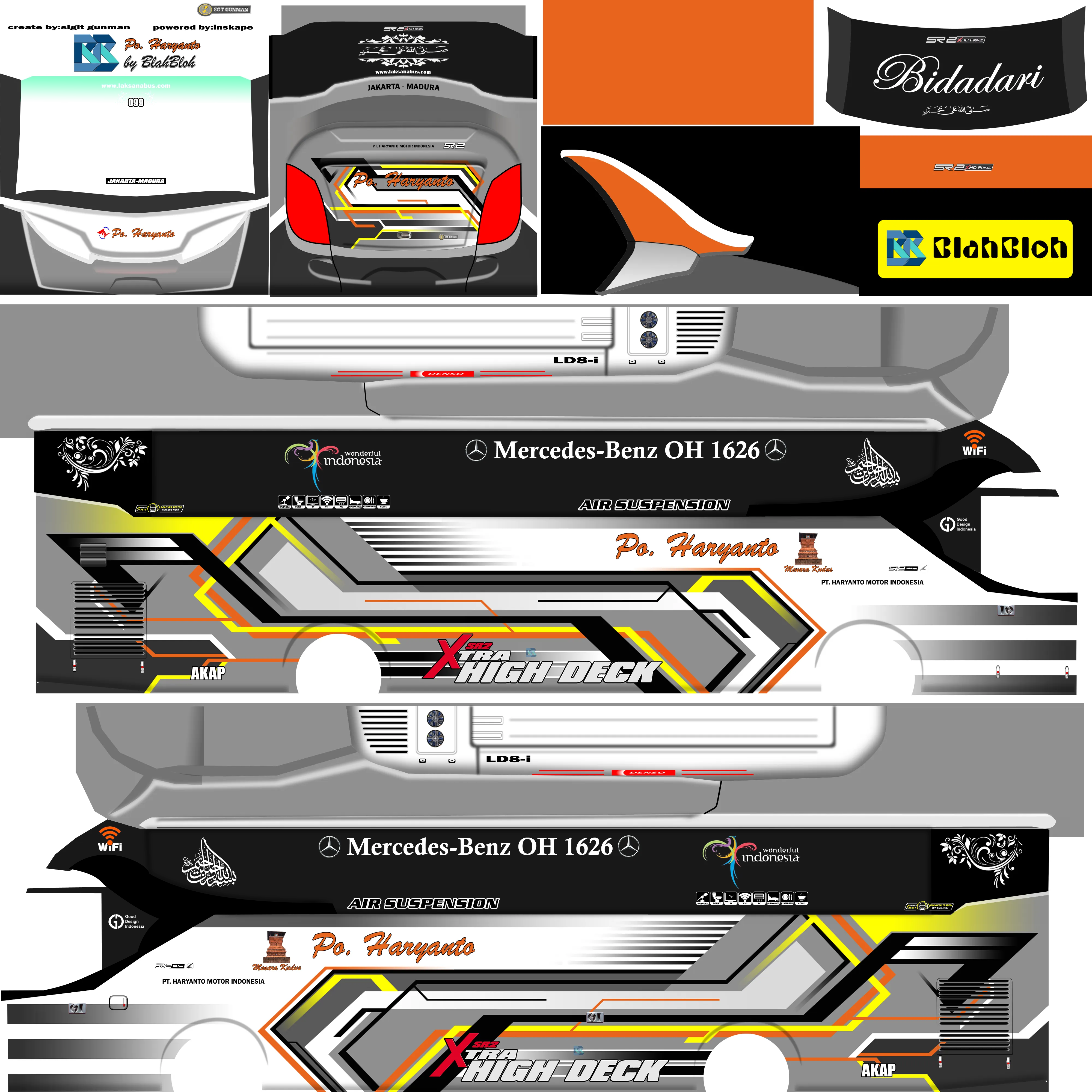 Kumpulan Livery Bussid PO Haryanto Keren Banget Lengkap 5 livery bussid po haryanto