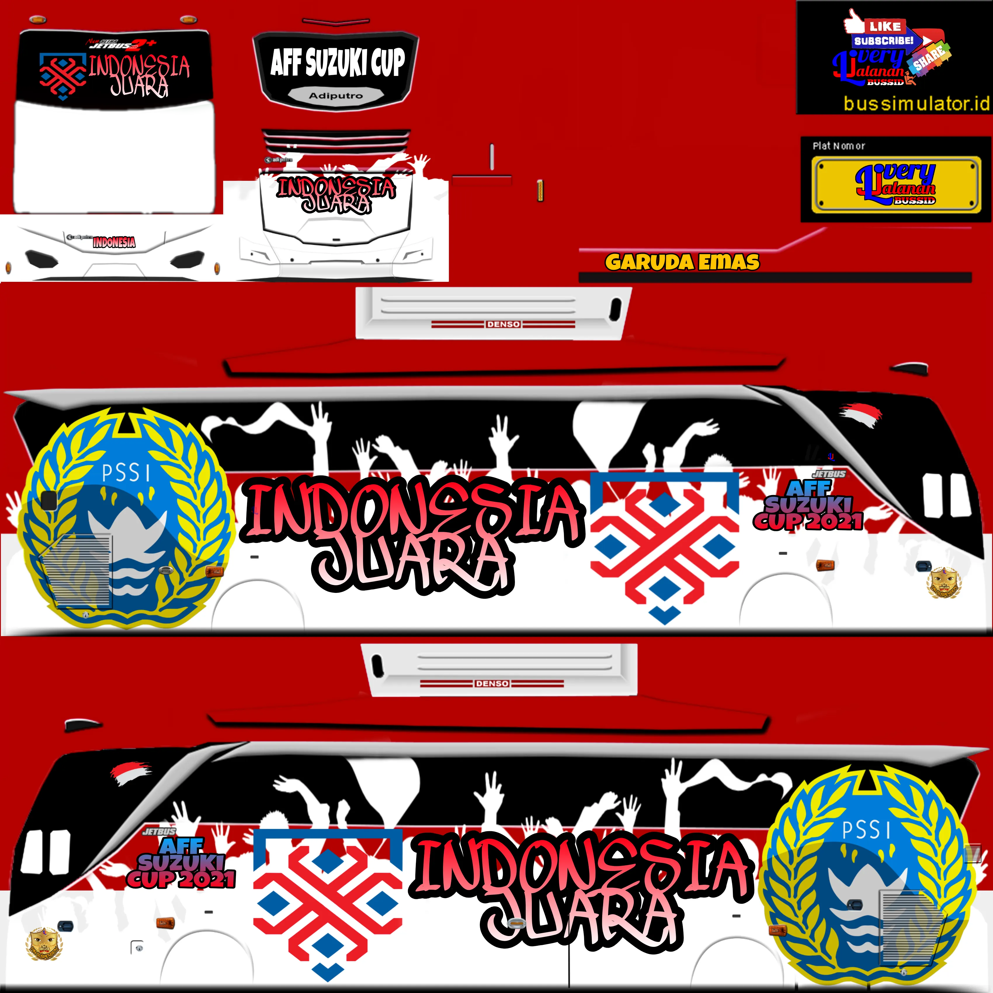 Kumpulan Livery Bussid Timnas Indonesia Terbagus Lengkap 2 livery bussid timnas indonesia