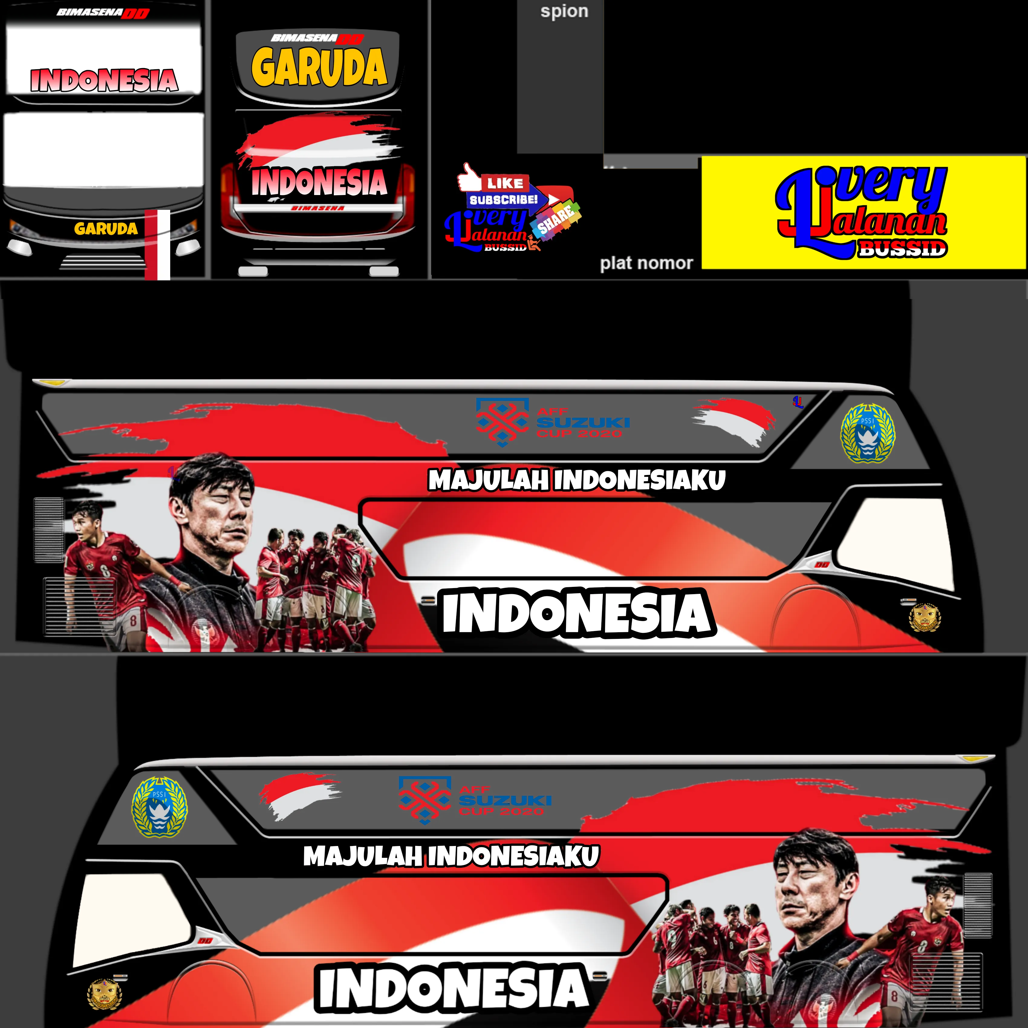 Kumpulan Livery Bussid Timnas Indonesia Terbagus Lengkap 6 livery bussid timnas indonesia