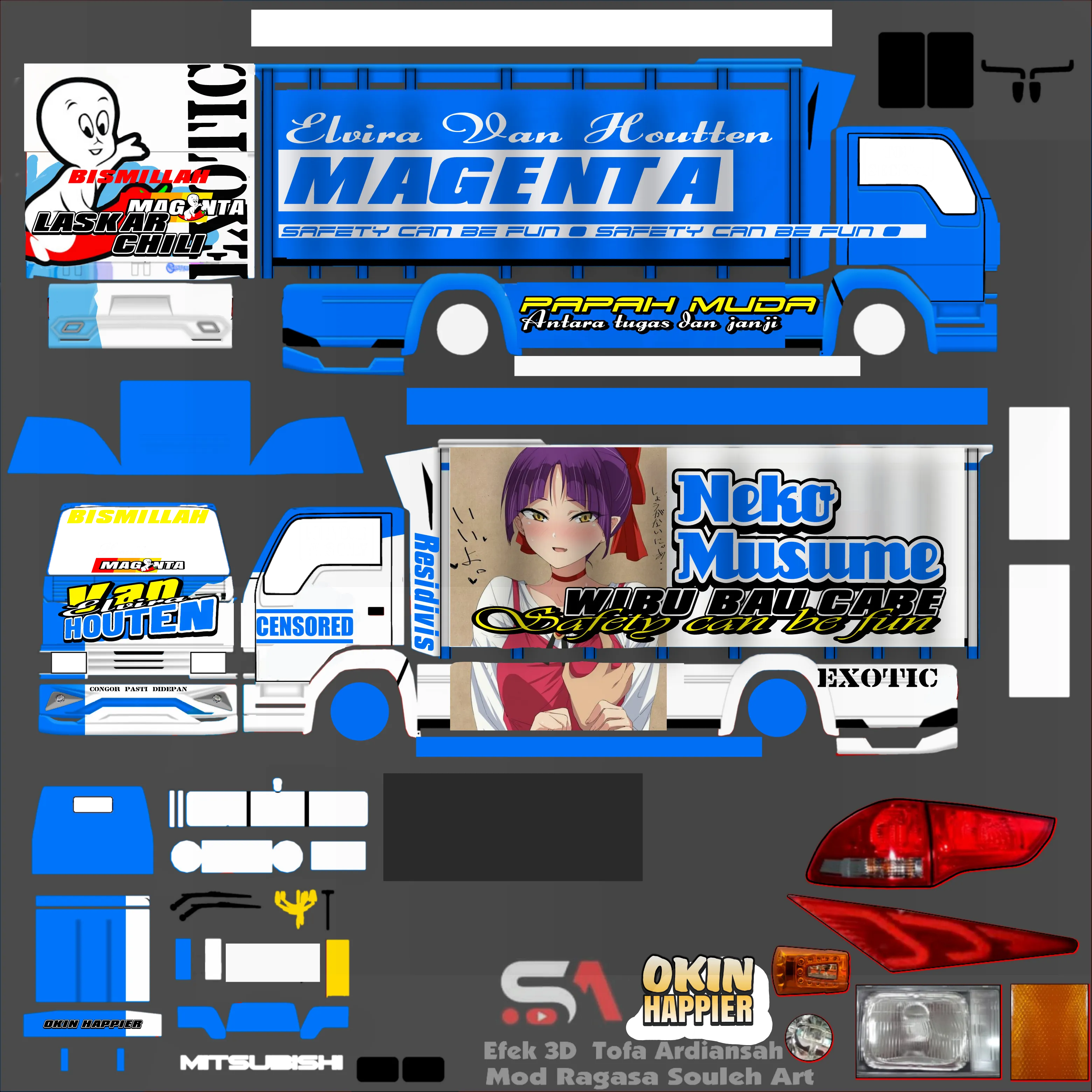 Kumpulan Livery Truck Canter Terbagus dan Keren Lengkap 6 livery truck canter