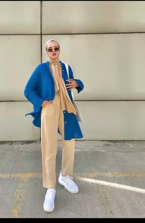 Baju Biru Tua Cocok Dengan Jilbab Warna Apa