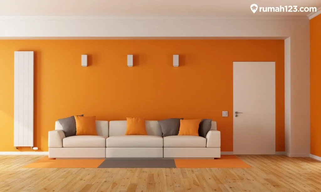 Cat Rumah Warna Orange dan Cream