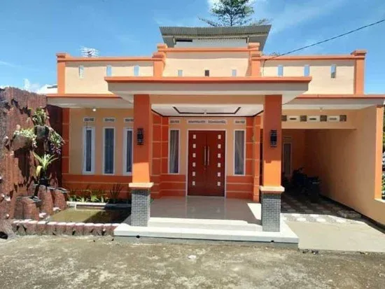 Cat Rumah Warna Orange dan Cream