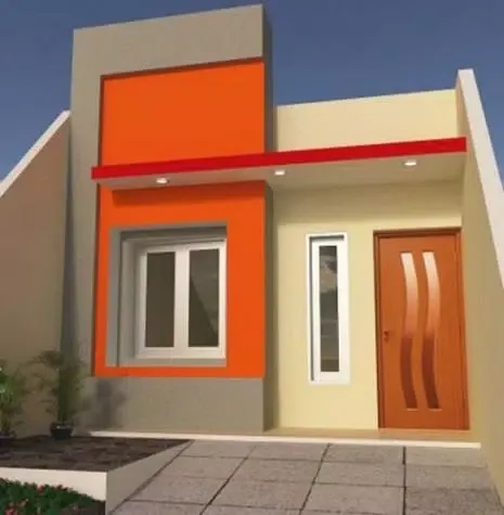Cat Rumah Warna Orange dan Cream