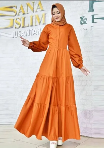 Gamis Orange Cocok Dengan Jilbab Warna Apa? Ini Dia Terbagus! 16 Gamis Orange Cocok Dengan Jilbab Warna Apa