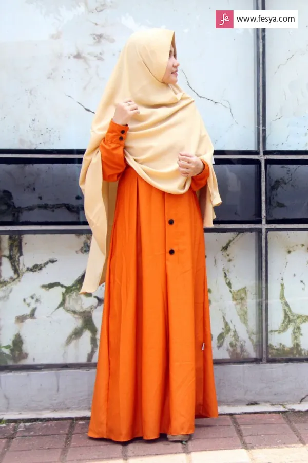 Gamis Orange Cocok Dengan Jilbab Warna Apa? Ini Dia Terbagus! 13 Gamis Orange Cocok Dengan Jilbab Warna Apa