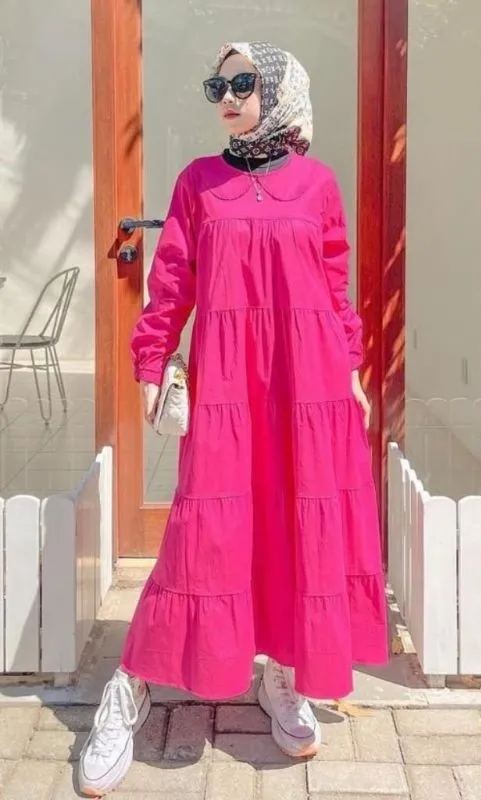 Gamis Pink Fanta Cocok Dengan Jilbab Warna Apa? Ini Dia Cocoknya! 13 Gamis Pink Fanta Cocok Dengan Jilbab Warna Apa