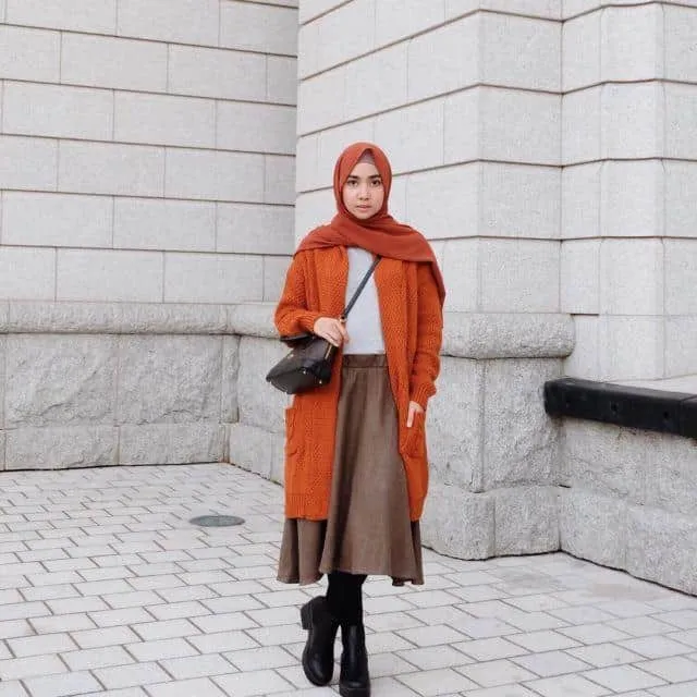 Kumpulan Contoh Perpaduan Warna Baju Orange Dengan Jilbab 13 Perpaduan Warna Baju Orange Dengan Jilbab
