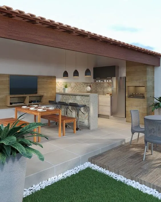 Kumpulan Desain Dapur Terbuka Menghadap Taman Terbagus 4 Dapur Terbuka Menghadap Taman