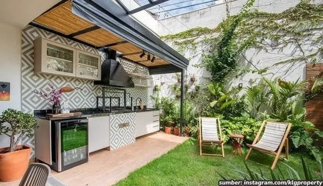 Kumpulan Desain Dapur Terbuka Menghadap Taman Terbagus 16 Dapur Terbuka Menghadap Taman