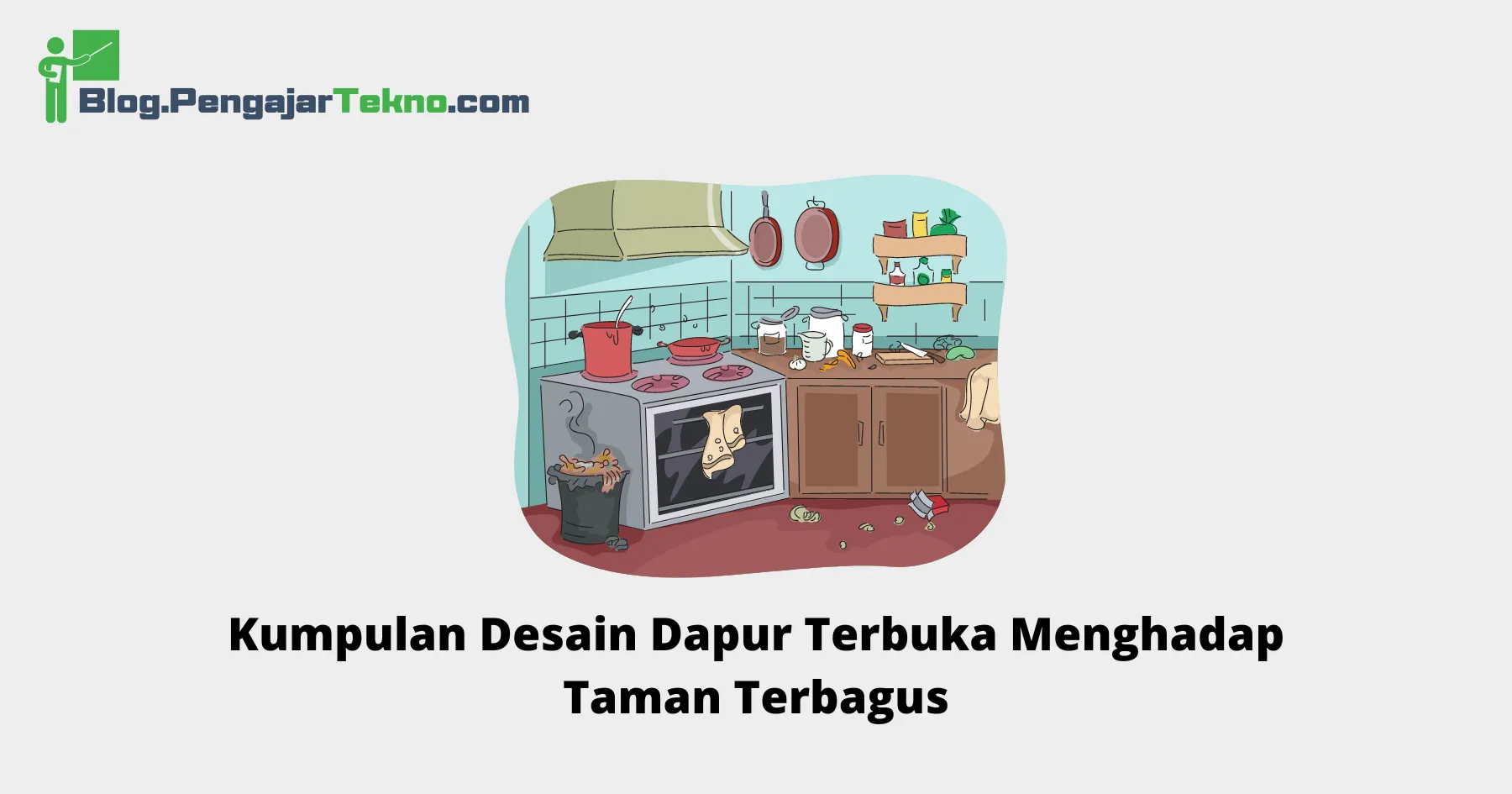 dapur terbuka menghadap taman