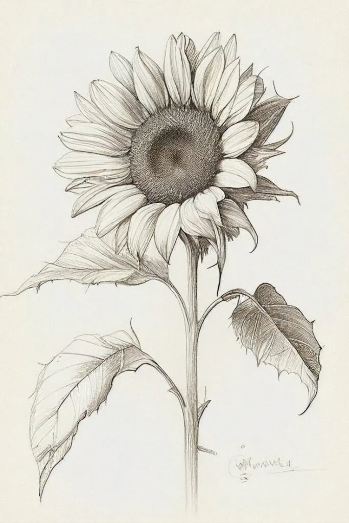 Kumpulan Gambar Bunga Matahari Sketsa Terbagus dan Terlengkap 22 Gambar Bunga Matahari Sketsa