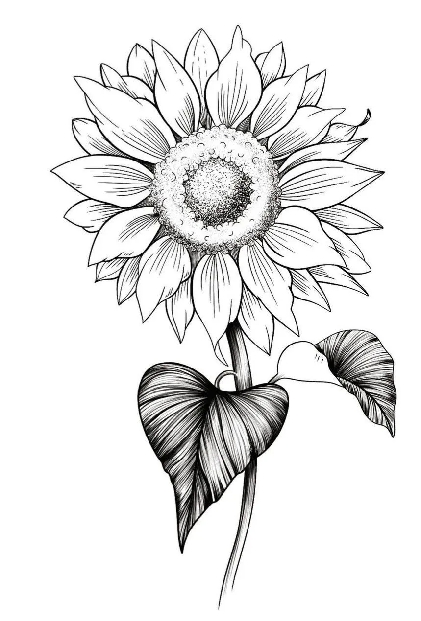 Kumpulan Gambar Bunga Matahari Sketsa Terbagus dan Terlengkap 20 Gambar Bunga Matahari Sketsa