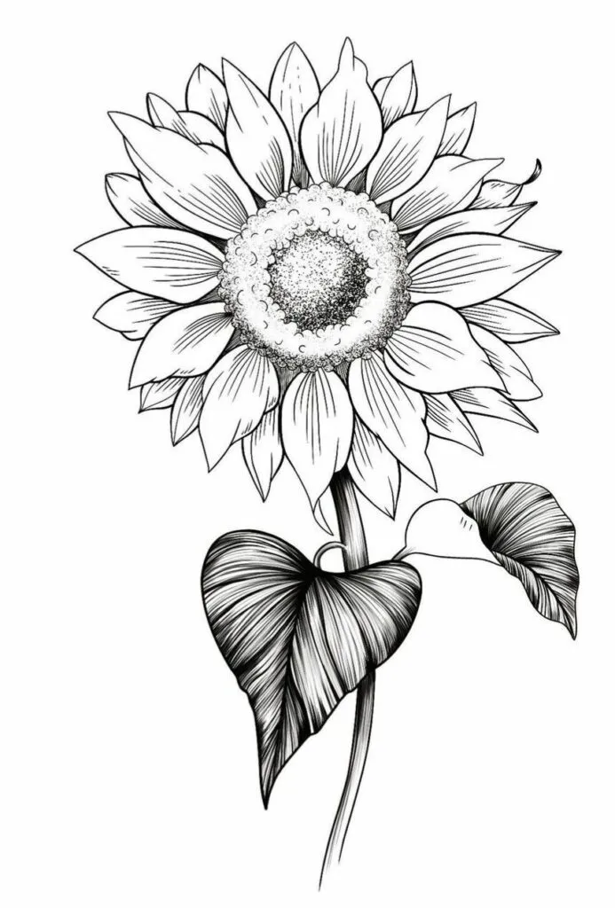 Kumpulan Gambar Bunga Matahari Sketsa Terbagus dan Terlengkap 14 Gambar Bunga Matahari Sketsa