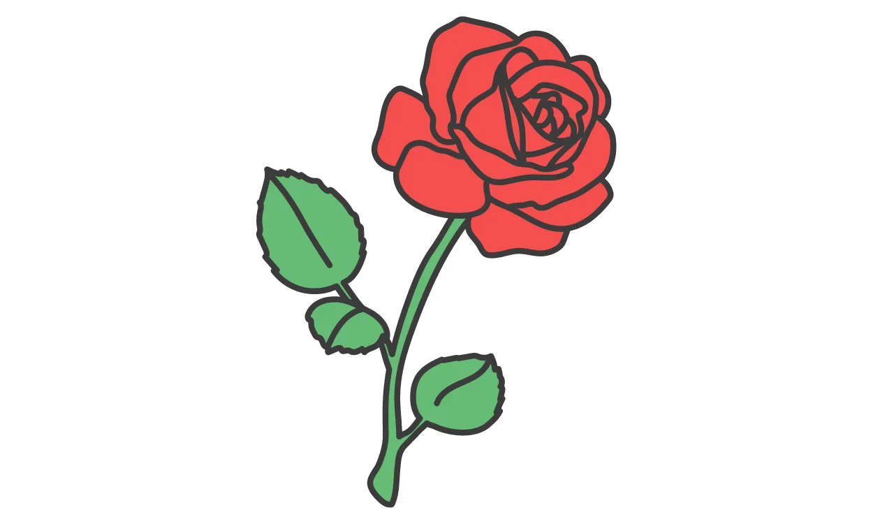 Kumpulan Gambar Bunga Mawar Kartun Terbagus dan Lengkap 4 Gambar Bunga Mawar Kartun