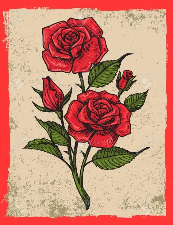 Kumpulan Gambar Bunga Mawar Kartun Terbagus dan Lengkap 22 Gambar Bunga Mawar Kartun