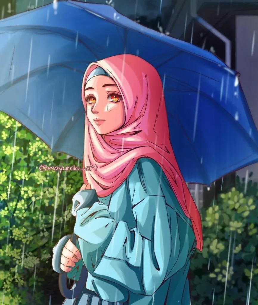 Gambar Kartun Hijab Modern