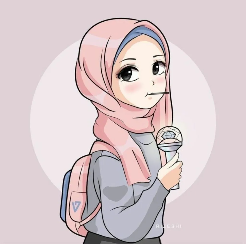 Gambar Kartun Hijab Modern