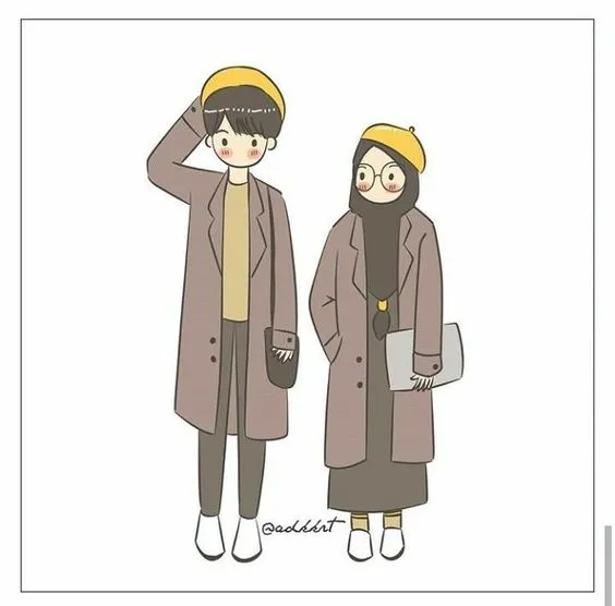 Kumpulan Gambar Kartun Muslimah Couple Romantis Terbagus 23 Gambar Kartun Muslimah Couple Romantis