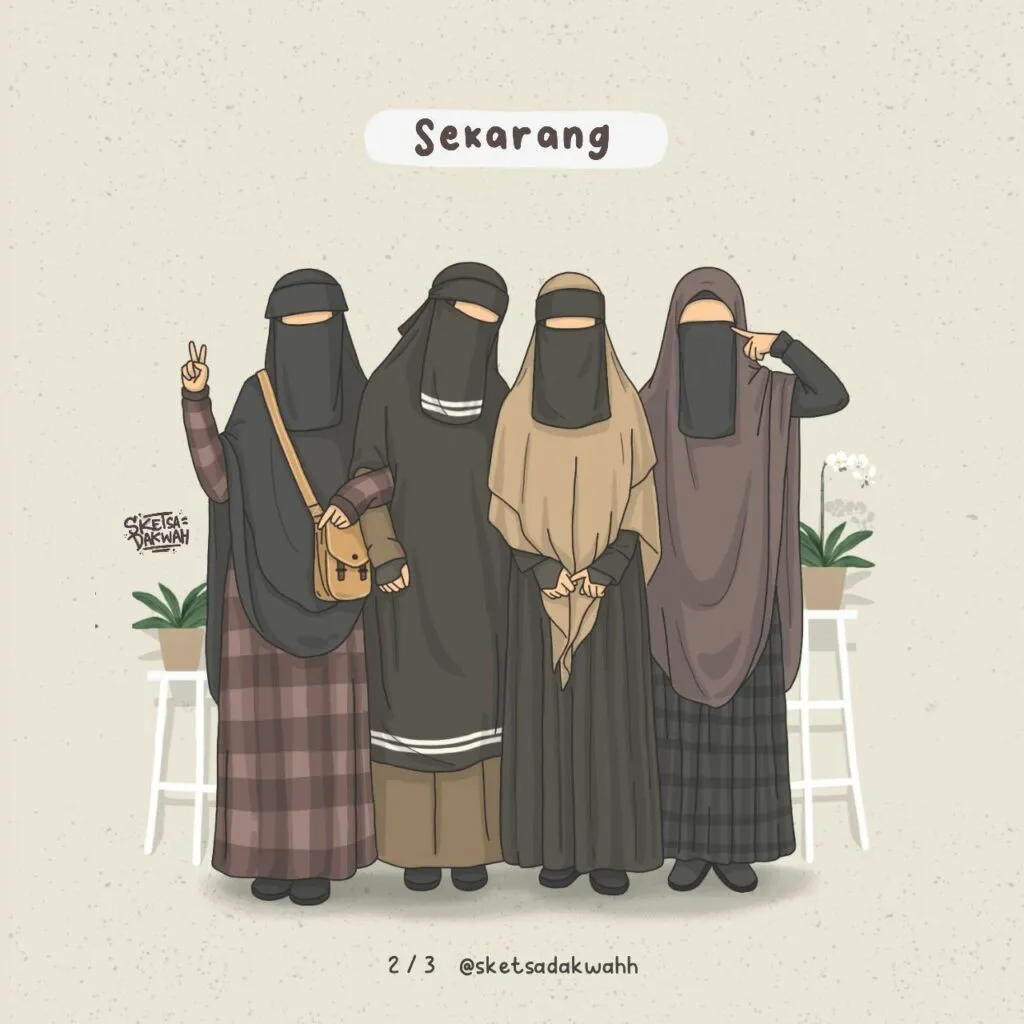 Kartun Muslimah 4 Sahabat Bercadar