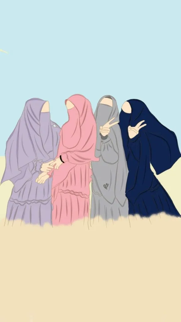 Kartun Muslimah 4 Sahabat Bercadar