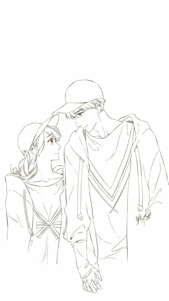 Kumpulan Sketsa Anime Couple Terbagus dan Terlengkap 31 Sketsa Anime Couple