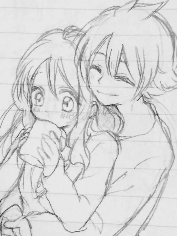 Kumpulan Sketsa Anime Couple Terbagus dan Terlengkap 22 Sketsa Anime Couple