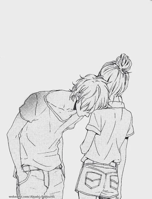 Kumpulan Sketsa Anime Couple Terbagus dan Terlengkap 18 Sketsa Anime Couple