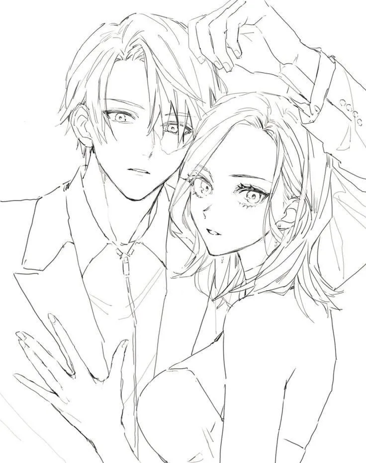 Kumpulan Sketsa Anime Couple Terbagus dan Terlengkap 16 Sketsa Anime Couple