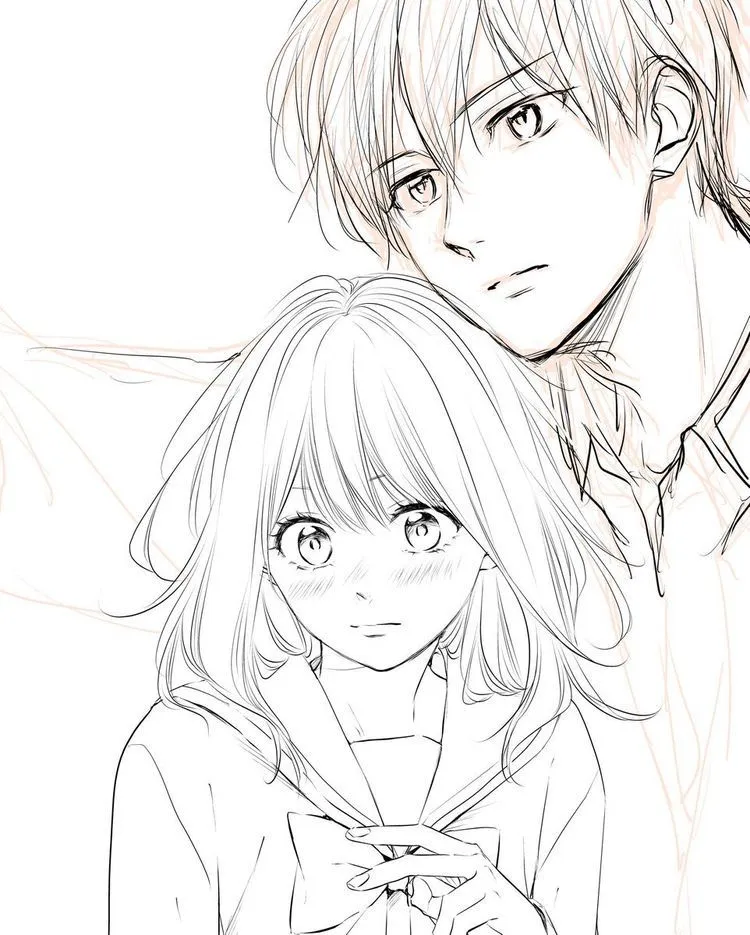 Kumpulan Sketsa Anime Couple Terbagus dan Terlengkap 12 Sketsa Anime Couple