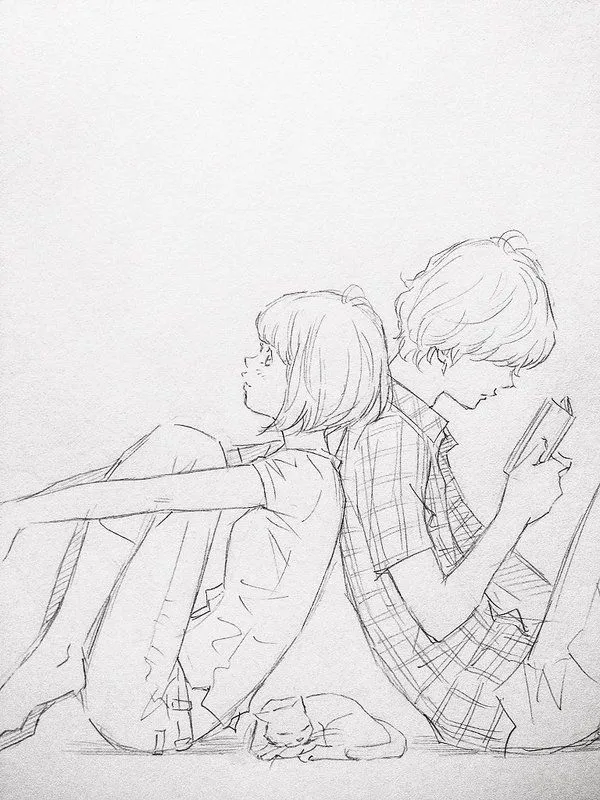 Kumpulan Sketsa Anime Couple Terbagus dan Terlengkap 5 Sketsa Anime Couple