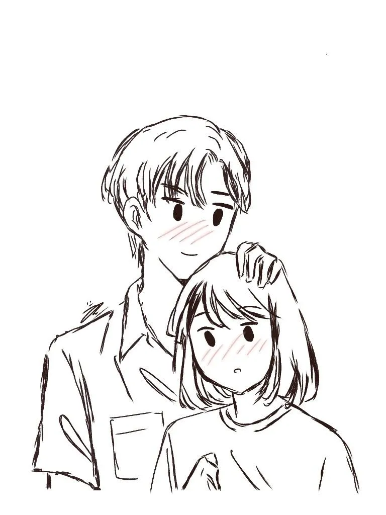 Kumpulan Sketsa Anime Couple Terbagus dan Terlengkap 3 Sketsa Anime Couple