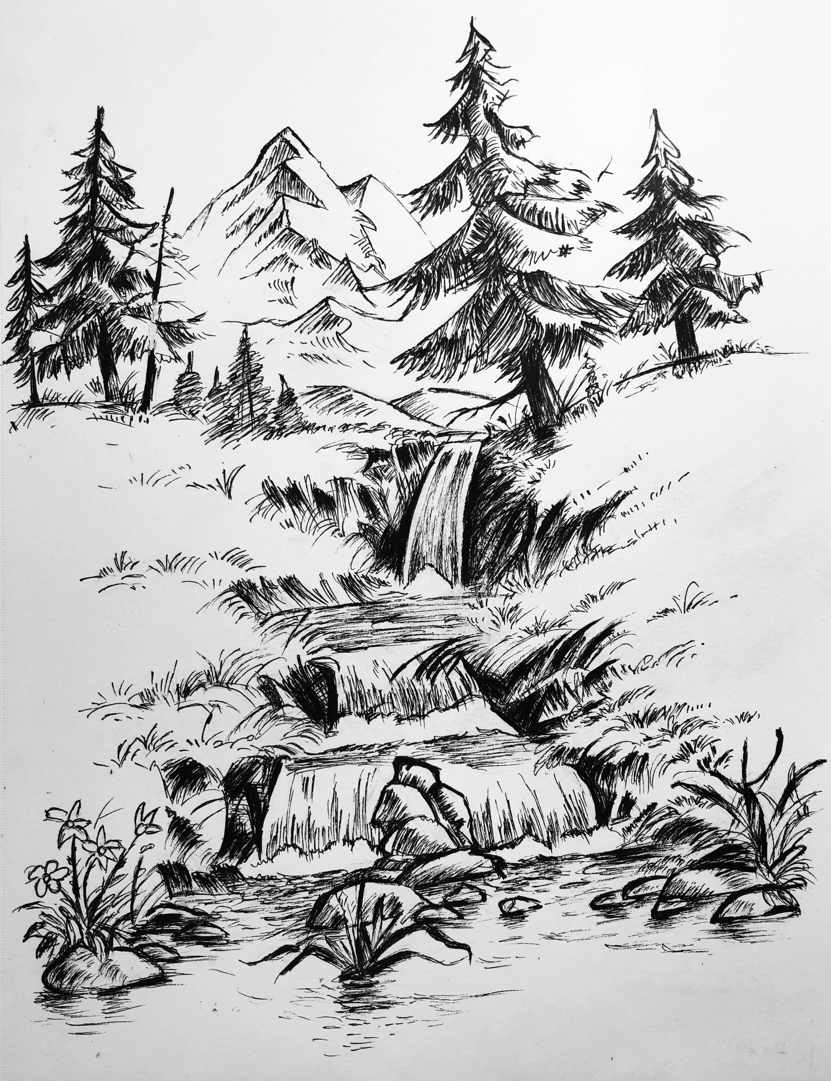 Kumpulan Sketsa Gambar Pemandangan Terbagus Lengkap 32 Sketsa Gambar Pemandangan