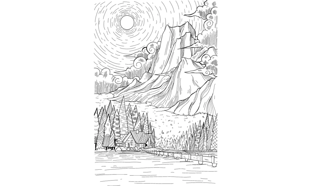 Kumpulan Sketsa Gambar Pemandangan Terbagus Lengkap 9 Sketsa Gambar Pemandangan