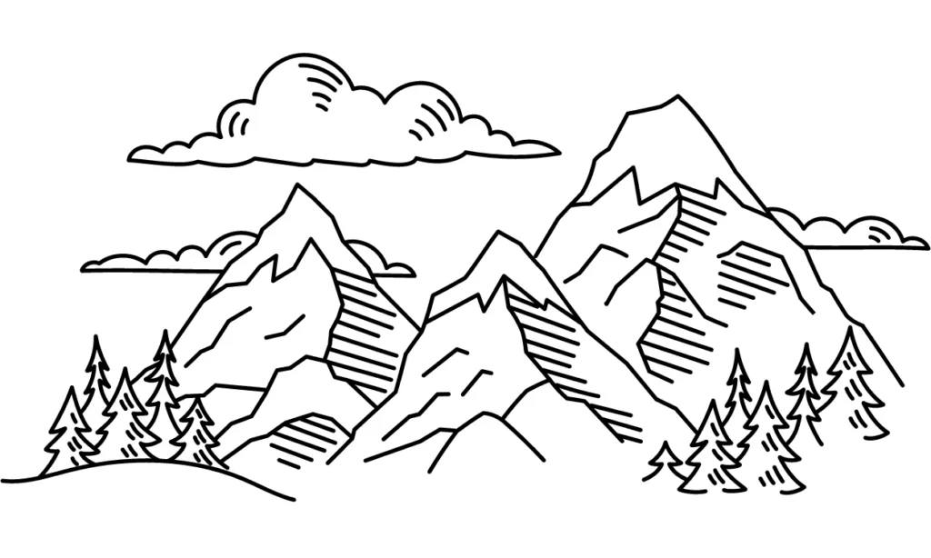 Kumpulan Sketsa Gambar Pemandangan Terbagus Lengkap 8 Sketsa Gambar Pemandangan