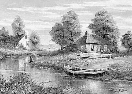 Kumpulan Sketsa Gambar Pemandangan Terbagus Lengkap 46 Sketsa Gambar Pemandangan