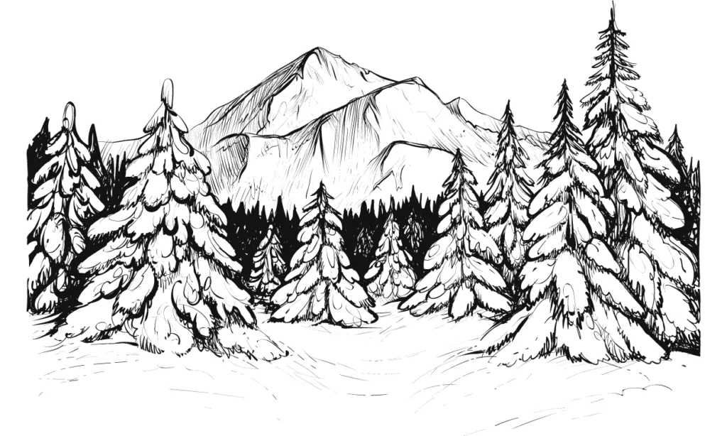 Kumpulan Sketsa Gambar Pemandangan Terbagus Lengkap 25 Sketsa Gambar Pemandangan