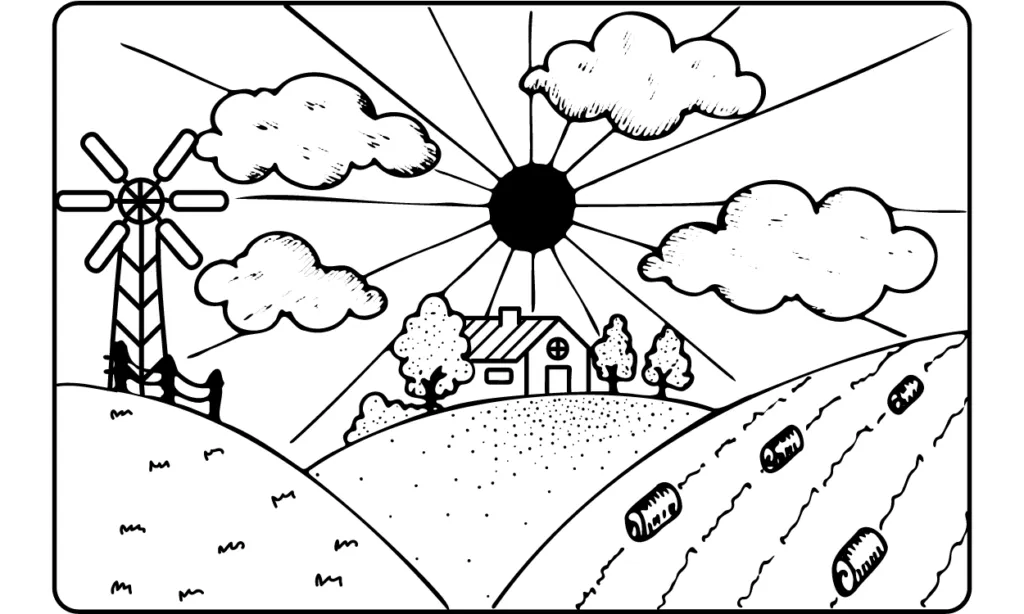 Kumpulan Sketsa Gambar Pemandangan Terbagus Lengkap 5 Sketsa Gambar Pemandangan