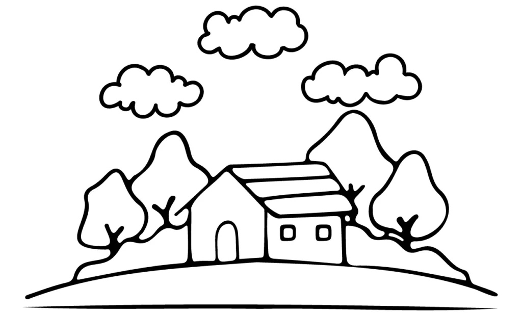 Kumpulan Sketsa Gambar Pemandangan Terbagus Lengkap 23 Sketsa Gambar Pemandangan