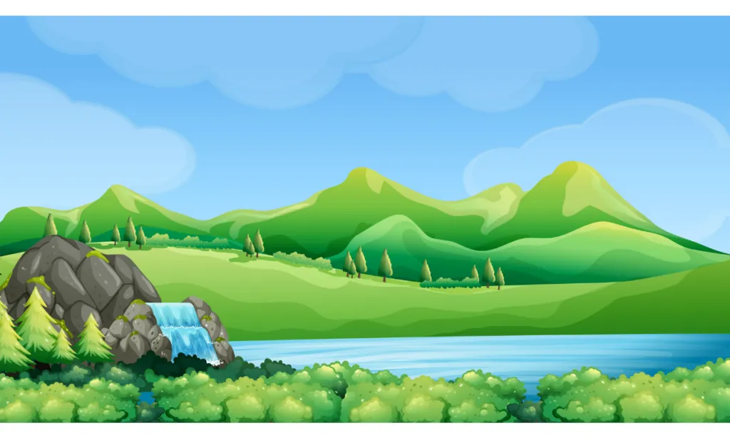 Sketsa Gambar Pemandangan Alam Beserta Warnanya