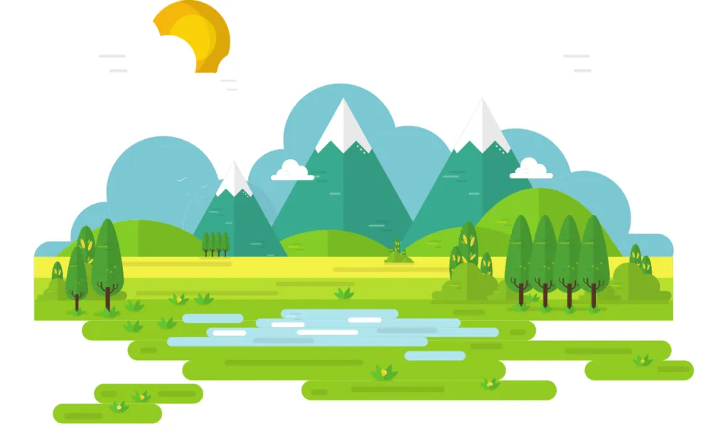 Sketsa Gambar Pemandangan Alam Beserta Warnanya