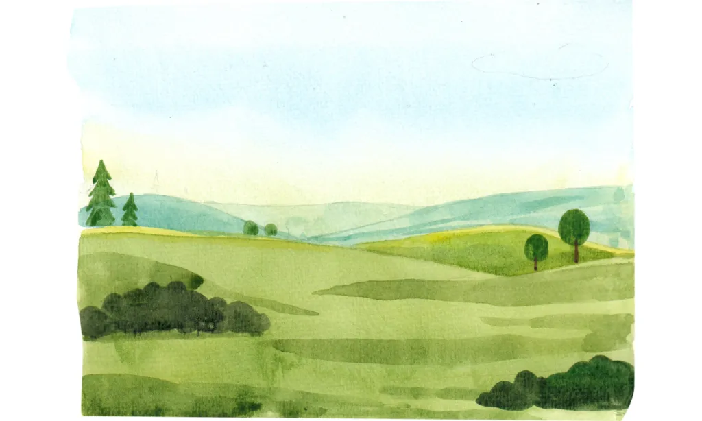 Sketsa Gambar Pemandangan Alam Beserta Warnanya