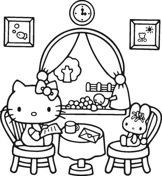 Mewarnai Gambar Hello Kitty