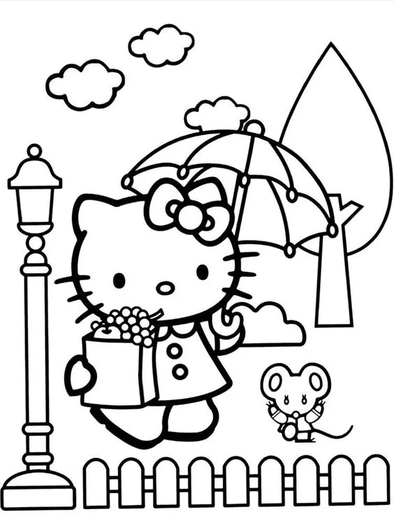Mewarnai Gambar Hello Kitty