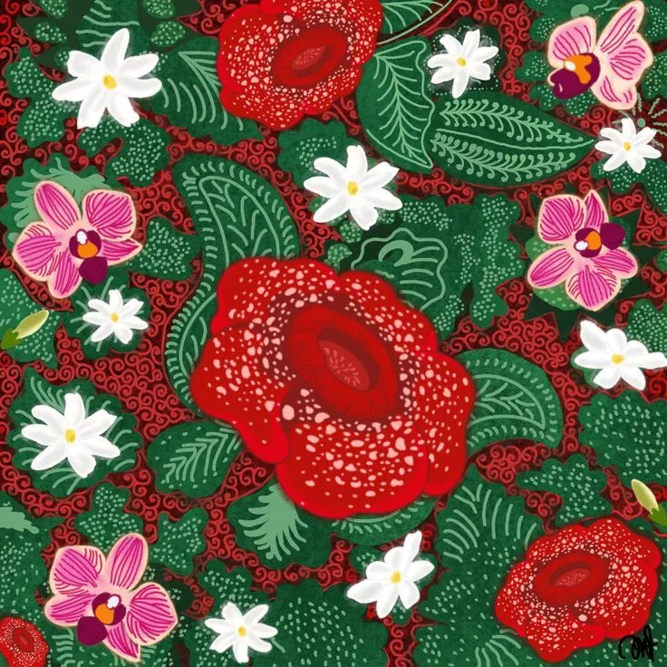 Kumpulan Gambar Batik Flora Menarik Terbagus dan Terlengkap 16 Gambar Batik Flora