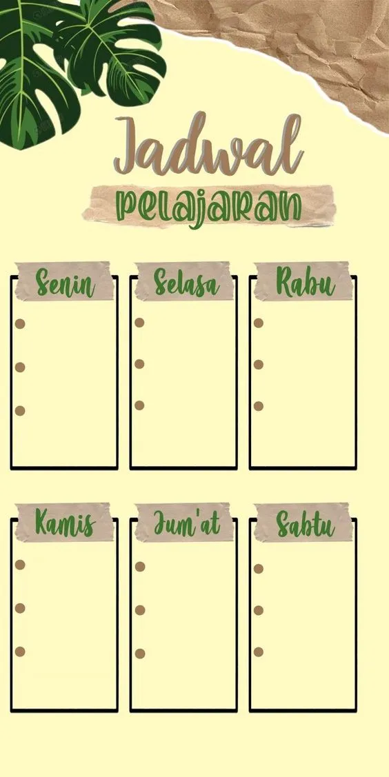 Kumpulan Gambar Jadwal Pelajaran Terbagus dan Terlengkap 6 Gambar Jadwal Pelajaran