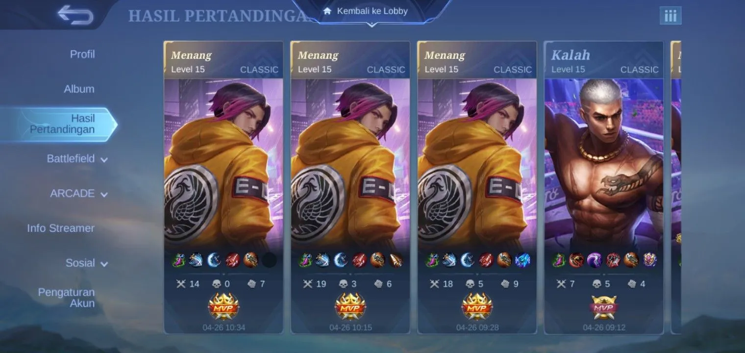 Kumpulan Foto Hasil Pertandingan ML Ter-GG dan Terlengkap 23 Foto Hasil Pertandingan ML