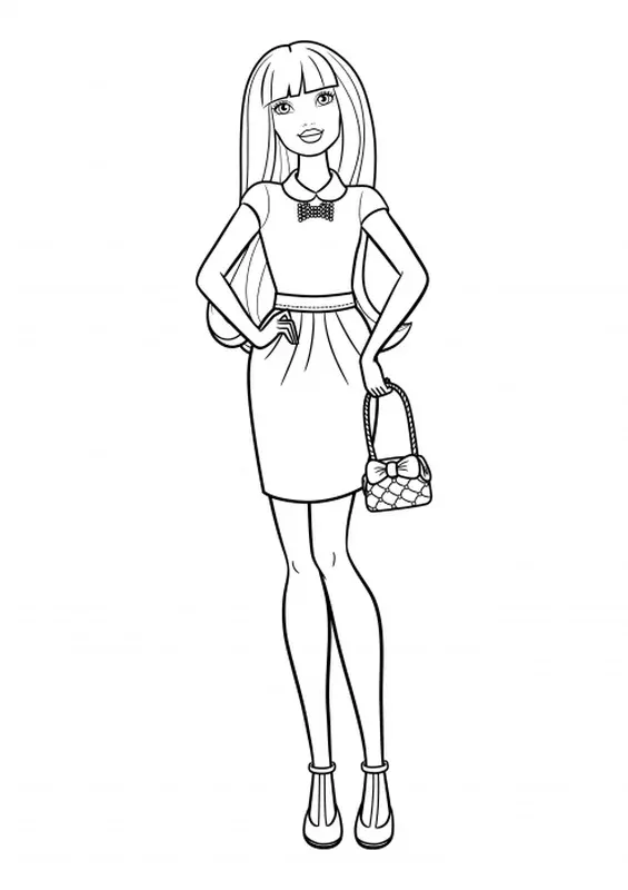 Gambar Barbie Mewarnai